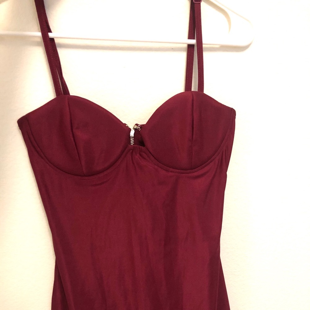 Nastygal midi burgundy bodycon dress